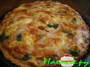 Пирог из форели с брокколи