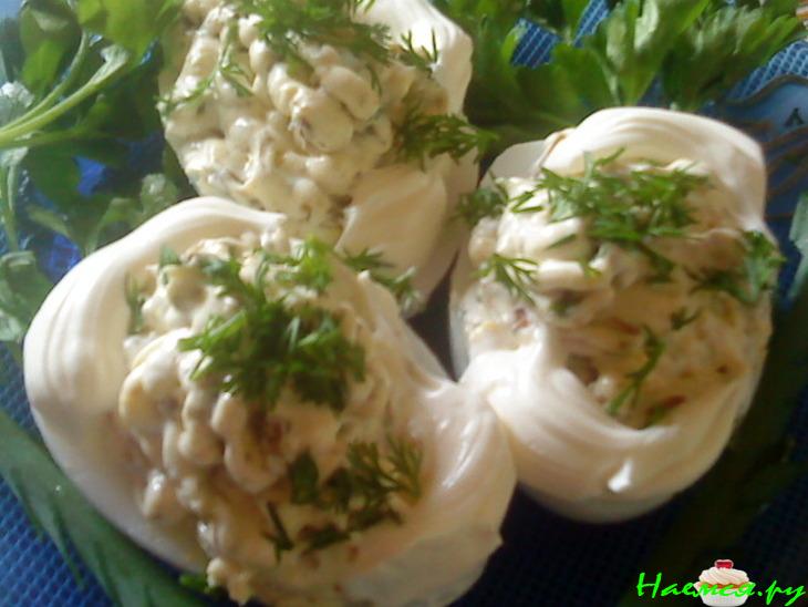 Яйца гусиные с грибочками 