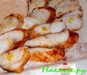 Филе Морского чёрта с соусом 