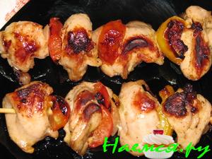 Куриный шашлычок с овощами в духовке Куриный шашлычок с овощами в духовке