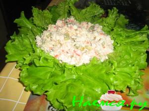 Нежный салатик из крабовых палочек