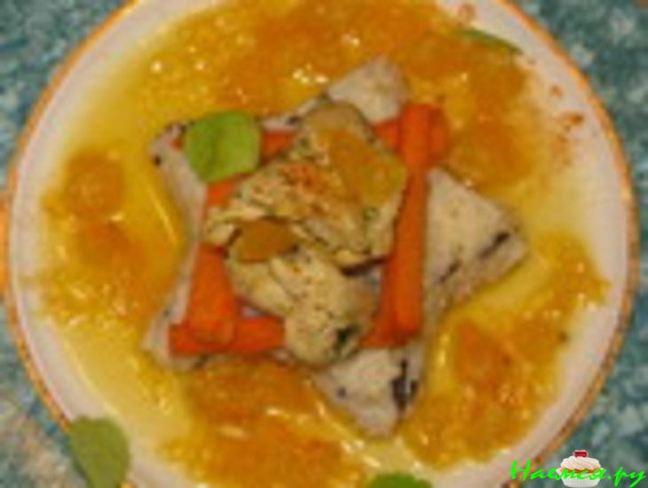 Пьяный кролик с мандариновым соусом