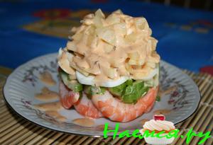 Легкий салат с креветками Легкий салат с креветками