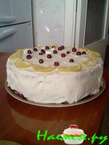 Торт "Роман лимона с клюквой"