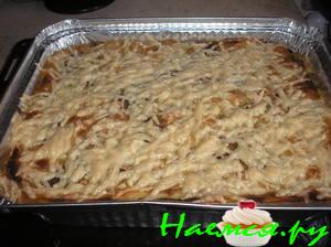 Запеканочка с маринованными шампиньонами