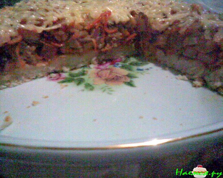 Двухслойный открытый пирог "Ассорти" по мотивам американской пиццы