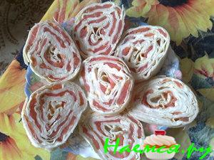 Лаваш с семгой и с сыром  