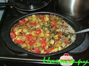 Просто мясо в маринаде с овощами