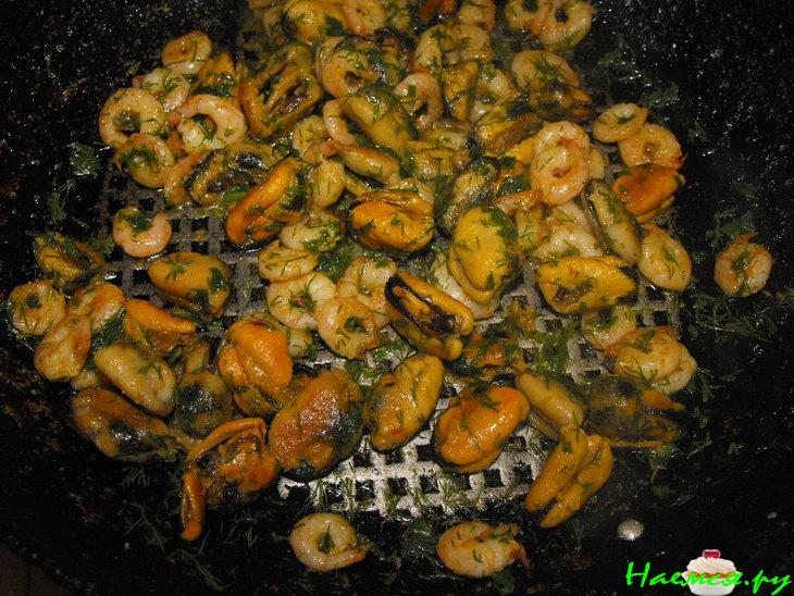 Картофельные стаканчики с морепродуктами Картофельные стаканчики с морепродуктами