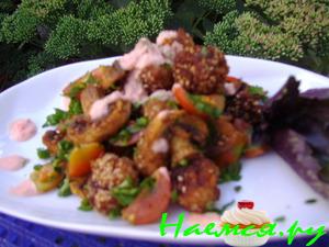 Салат с фаршем и грибами "Экспромт"