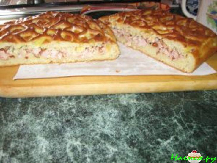 Пирог с копченной курицей