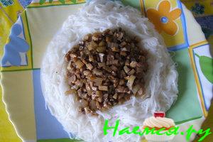 Рисовая лапша с шампиньонами не по-японски