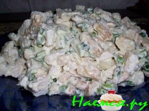 Салат с сыром и осьминогом