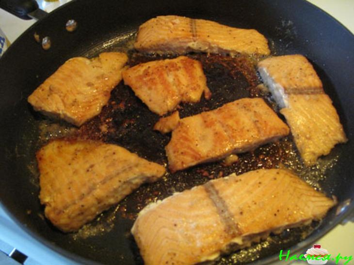 Семга с горчицей и картофельным пюре