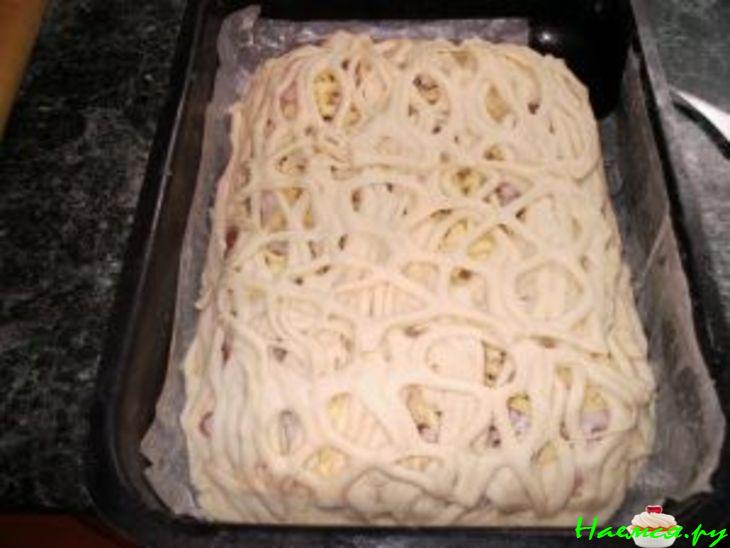 Пирог с копченной курицей