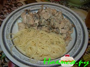 Куриное филе с грибами и корейкой Куриное филе с грибами и корейкой
