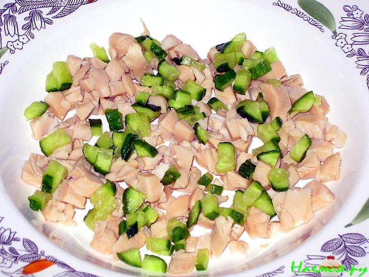 Салатик с кальмарами для души