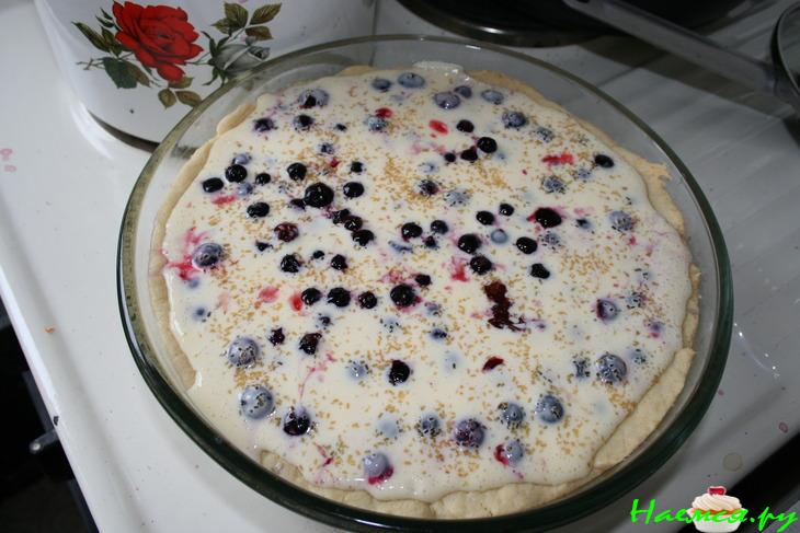 Пирог со свежей черной смородиной