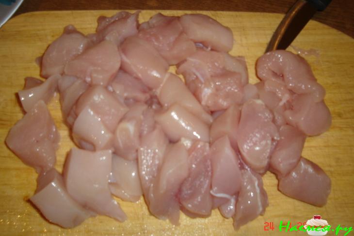 Курица с ананасом и фасалью