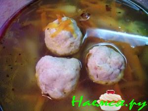 Суп с фрикадельками куриными 