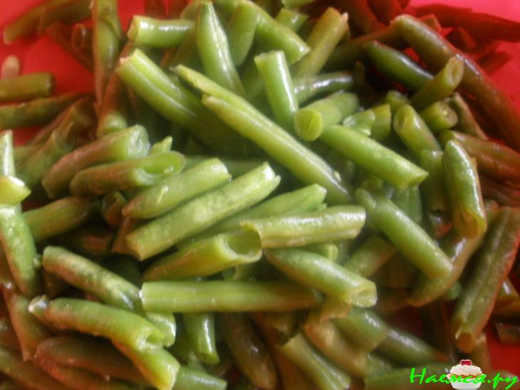 Стручковая фасоль, горошек и грибы в сливках - обалденный гарнир!