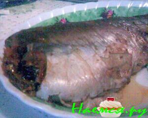 Пангасиус фаршированный, запеченный на гриле