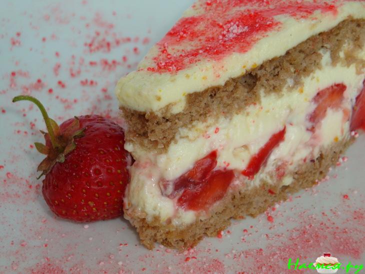 Торт с клубникой и белым шоколадом. Нежный Торт с клубникой и белым шоколадом. Нежный