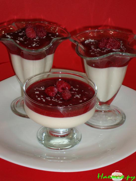 Десерт из творога с малиной