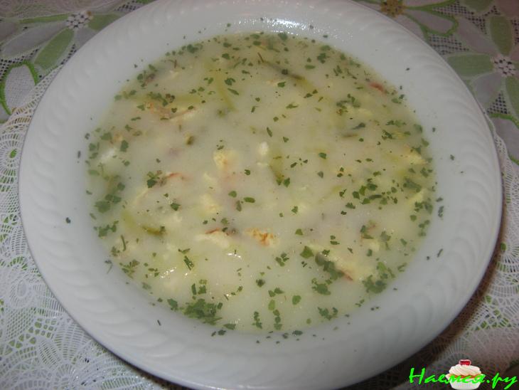 Сырный суп с сырной лапшой