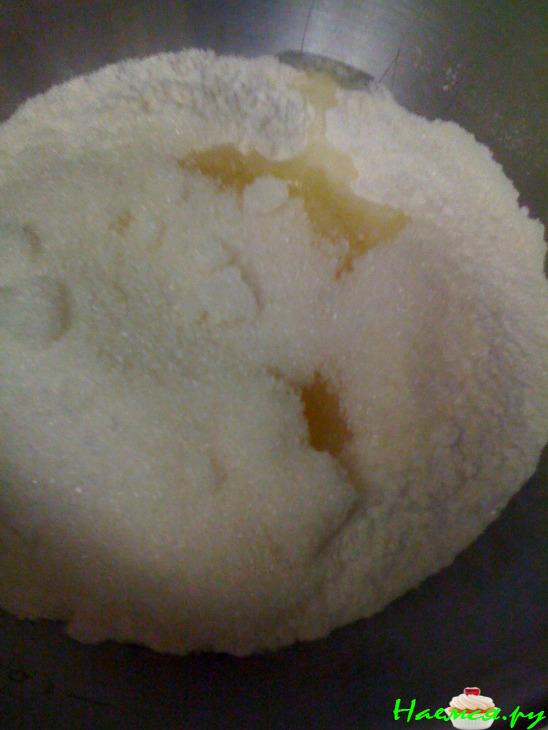 Песочный пирог с творожно-апельсновый начинкой