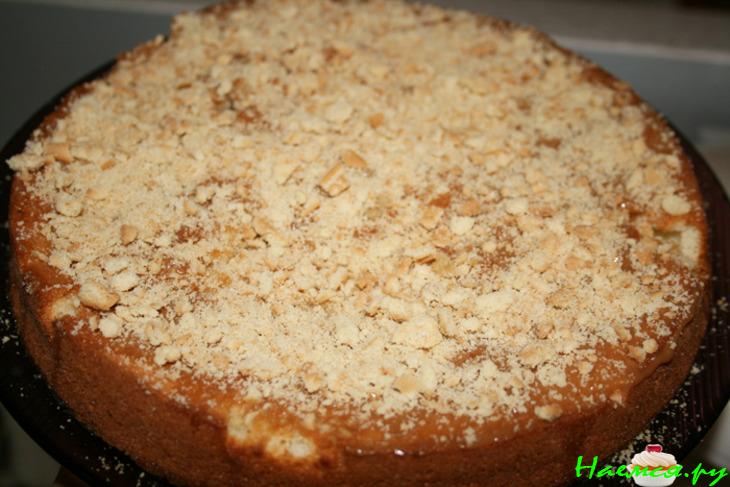 Бисквитный мокрый пирог, с конфетно-сливочным вкусом