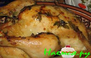 Курица, фаршированная грибами