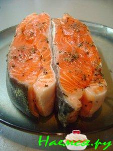 Стейки из сёмги с гарниром из овощей