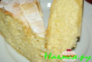 Сладкий рисовый пирог с творогом