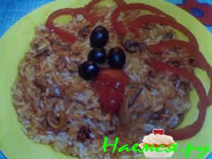 Плов с грибами (шампиньонами)