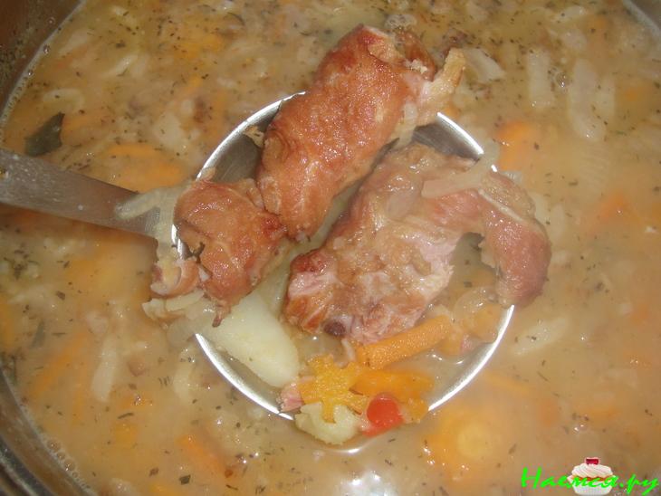 Супчик гороховый со шкварками "Мамин"