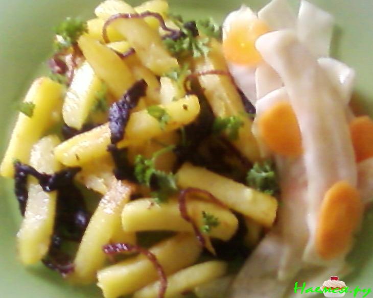 Жареная картошка с черносливом