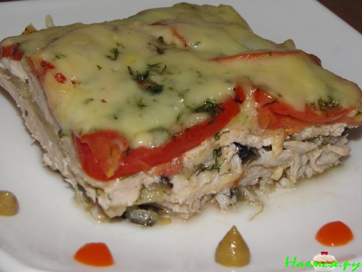 Куриная грудка, запечённая с баклажанами и помидорами Куриная грудка, запечённая с баклажанами и помидорами