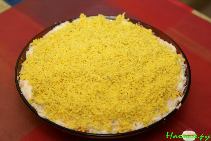 Салат из печени трески