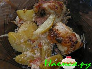 Курочка в сливочно-горчичной заливке с картофелем