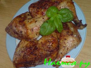 Куриные окорочка, маринованные - запечённые с итальянскими травками