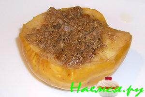 Печёные яблочки с творогом, медом и корицей