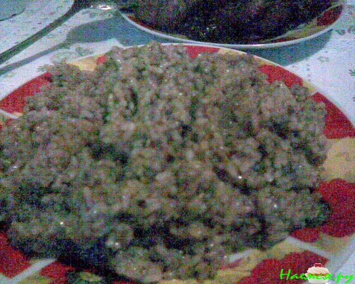 Пикантная рисовая запеканочка с куриной печенью и черносливом