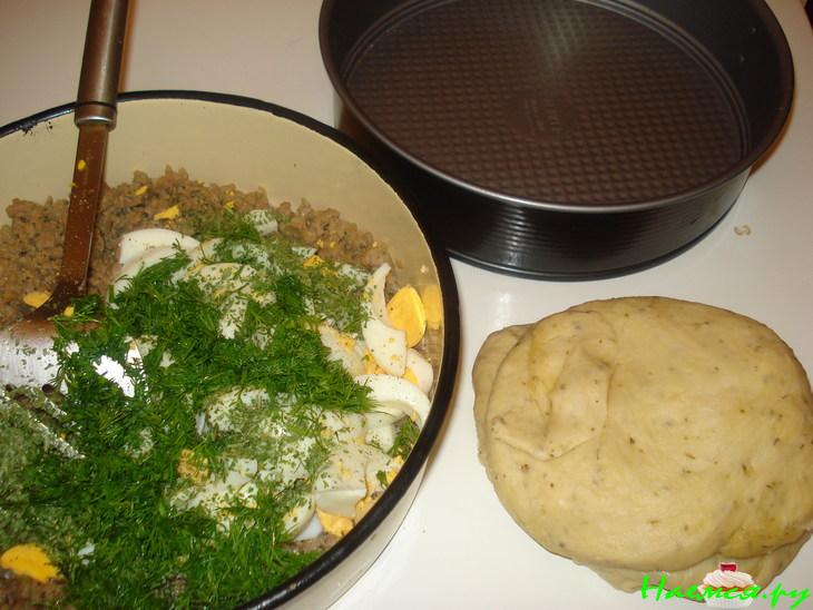 Пирог с мясом (смешанный фарш)