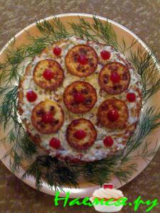 Кабачковый блинный торт