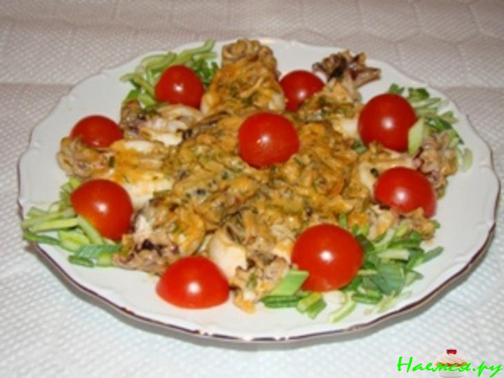 Каракатица фаршированная мидиями