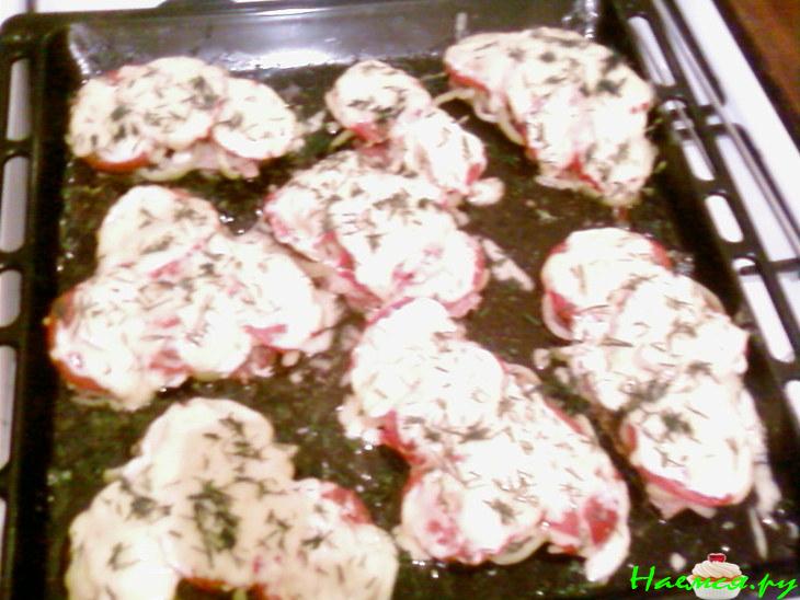 Мясо по-французски с болгарским перцем