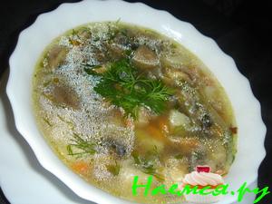 Суп грибной с галушками (постный)