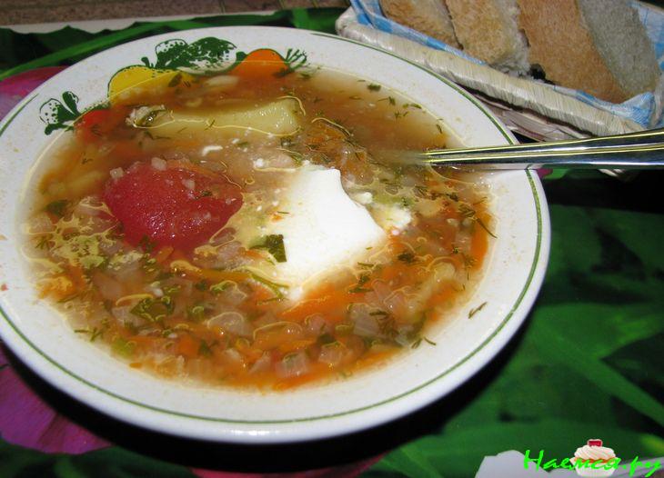 Суп с томатами в собственном соку