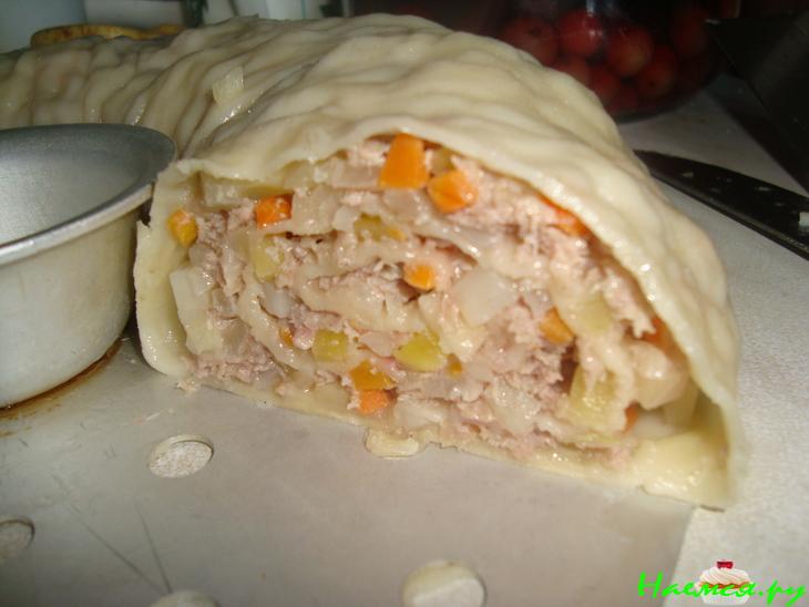 Рулет с мясом и с картошкой